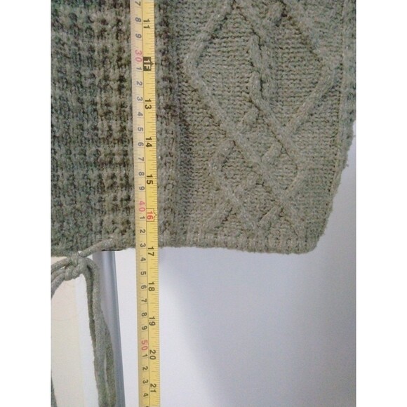 Women's Hippie Rose Crop Sweater * size SMALL * short sleeve green - Picture 7 of 7